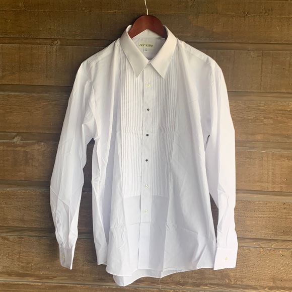 lucasini | Shirts | Lucasini White Tuxedo Shirt 7x36 | Poshmark
